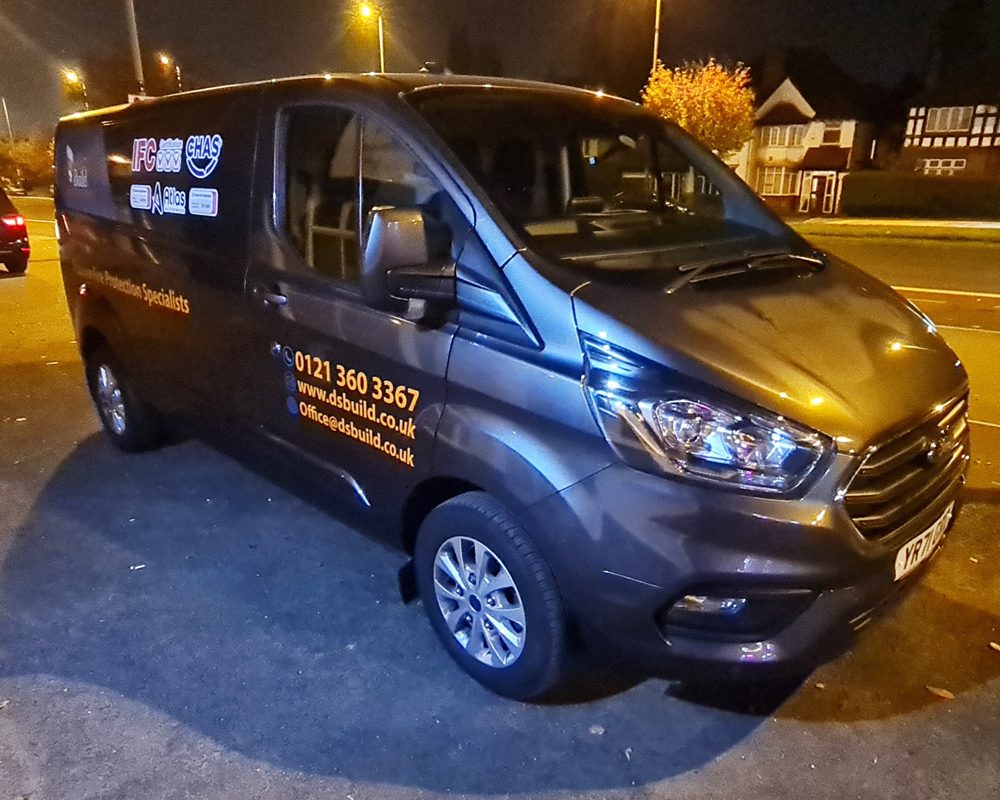 Vehicle wrapped with winter-themed graphics